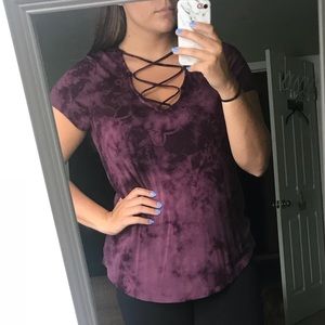 American Eagle lace up top